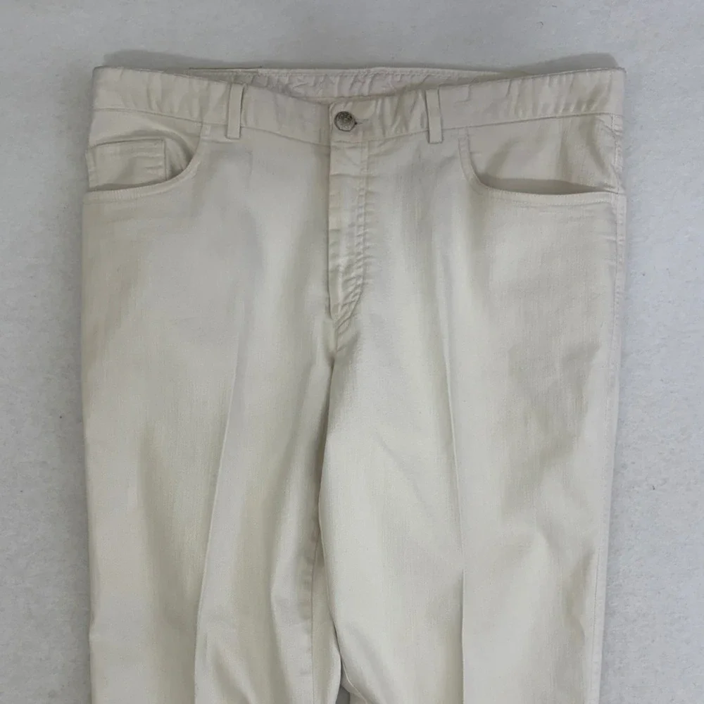 Brioni Marmolada Mens Jeans 38/33 Ecru White Cotton Stretch Denim Italy Luxury